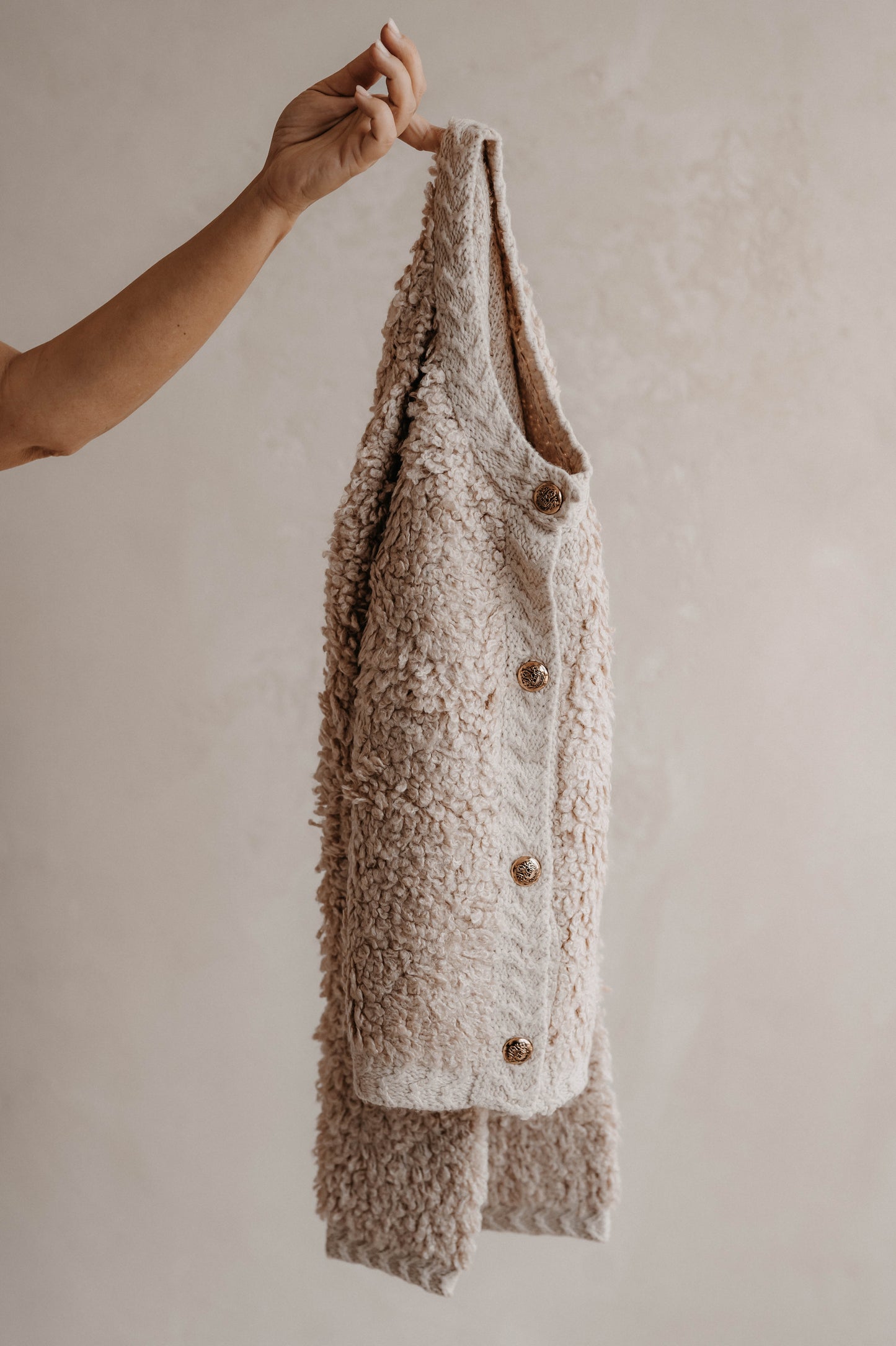 Teddy-Cardigan LIV creme