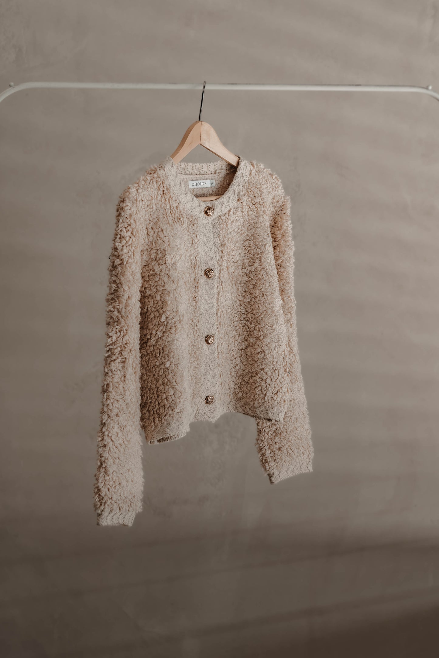 Teddy-Cardigan LIV creme