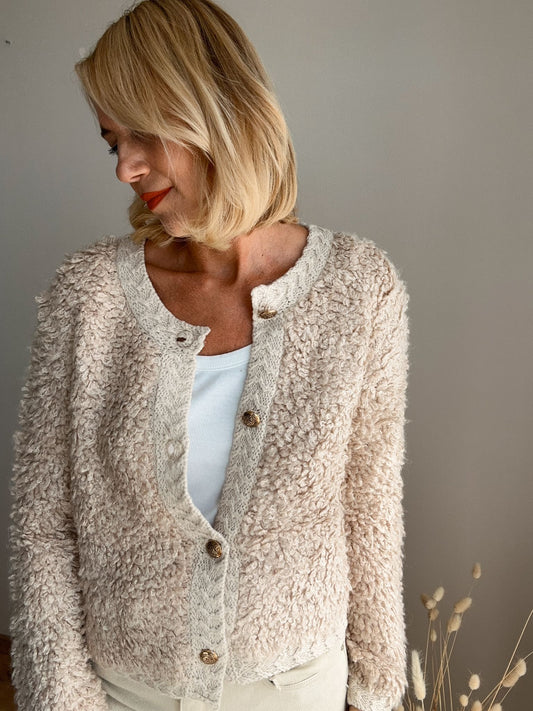 Teddy-Cardigan LIV creme